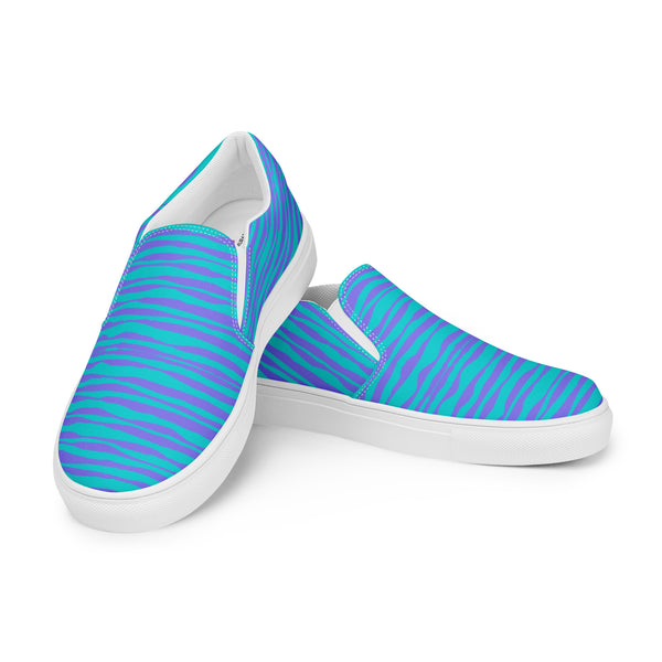 Pink Striped Women's Slip On, Women’s slip-on canvas shoes