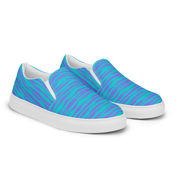 Pink Striped Women's Slip On, Women’s slip-on canvas shoes