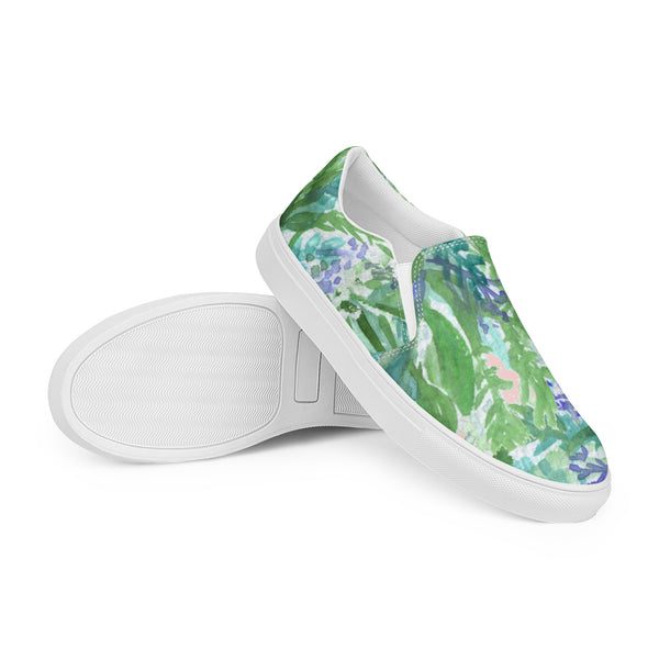 Purple Lavender Women's Slip Ons, Lavender Floral Flower Print Best Quality Women’s Premium High Quality Luxury Style Slip-On Canvas Shoes (US Size: 5-12) Women's Floral Print Casual Shoes, Slip-On Padded Breathable Loafer Shoes Footwear